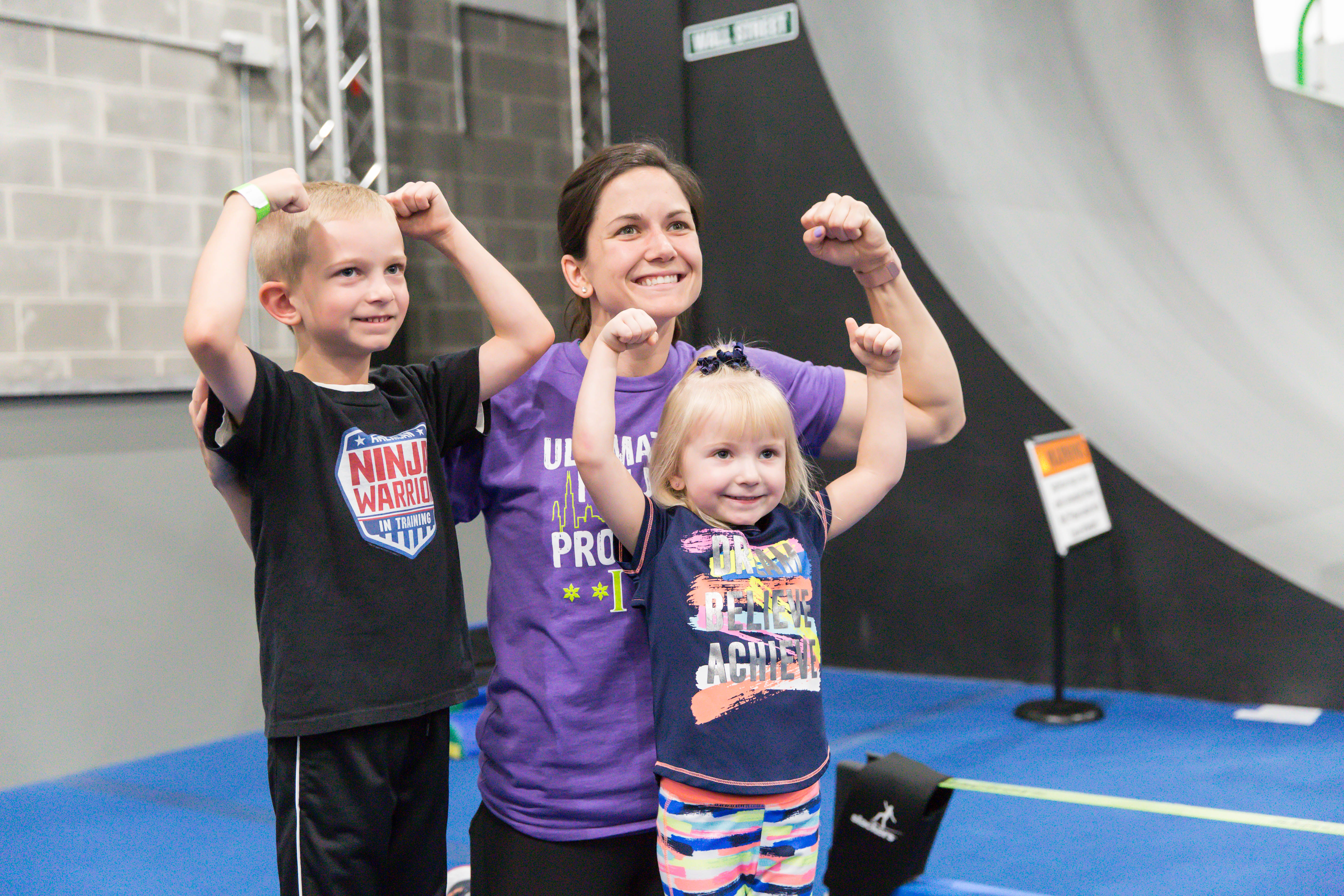 Preschool Ninja Classes - Mom Poses with Kids